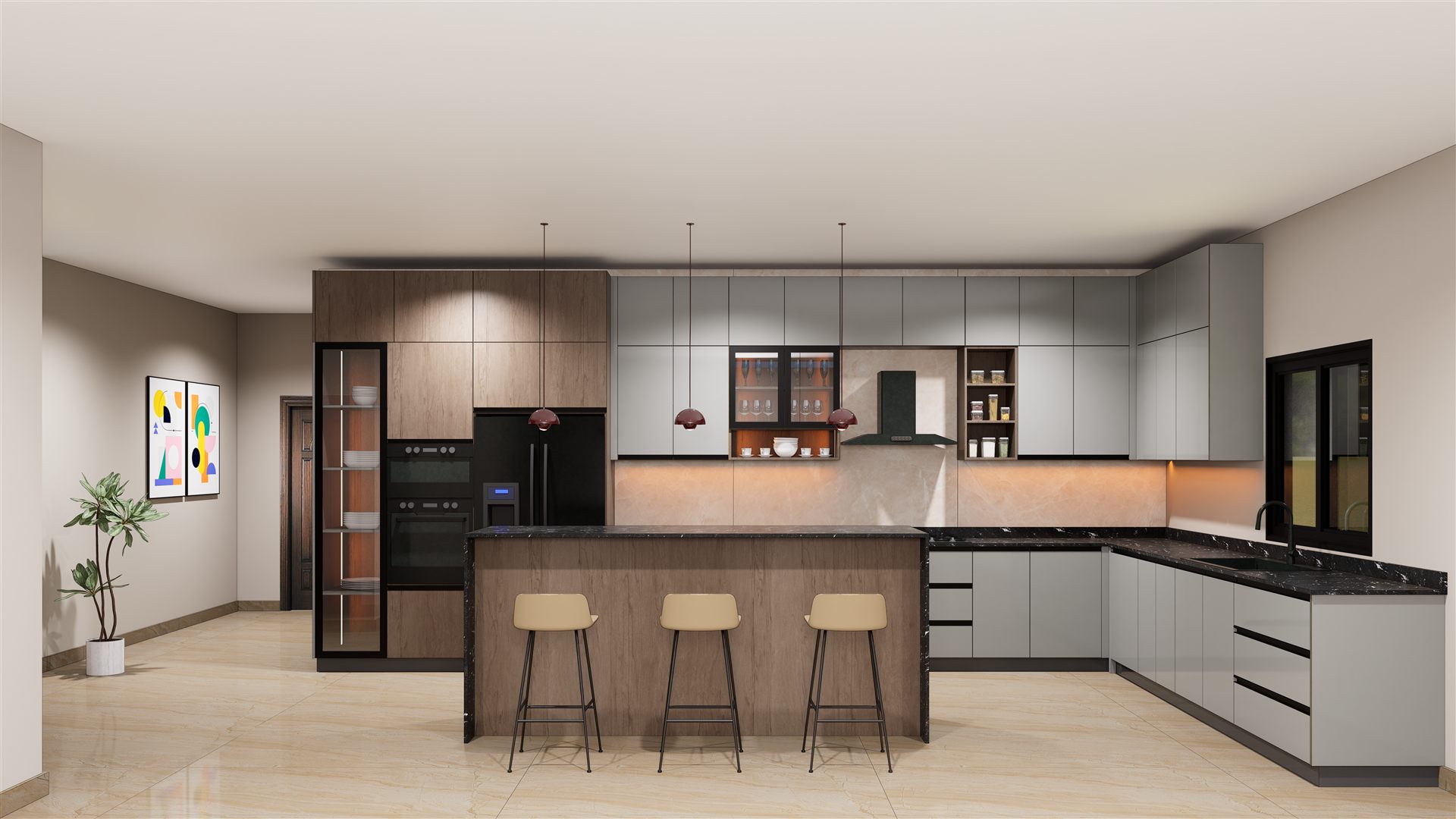 Full kitchen cabinet suite designed with PAPYCAB